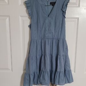 Laundry By Shelli Segal Light Blue Embroidered Dress